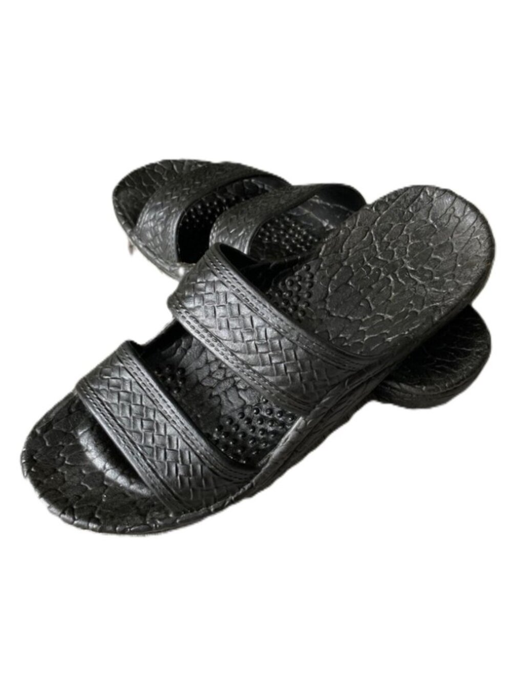 PALI Hawaii Strappy Black Classic Slides Sandals Double Strap Womens Size 7